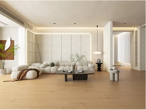 Beautiful room with Milan oak engineered hardwood installed.