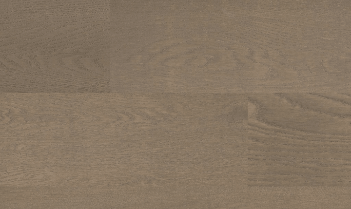 Close-up of Moxie engineered oak hardwood flooring by Fuzion, featuring a wire-brushed texture, 7 1/2" x 9/16" plank. Available at Advanced Flooring Waterloo.