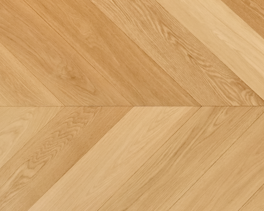 Wooden floor with a chevron pattern