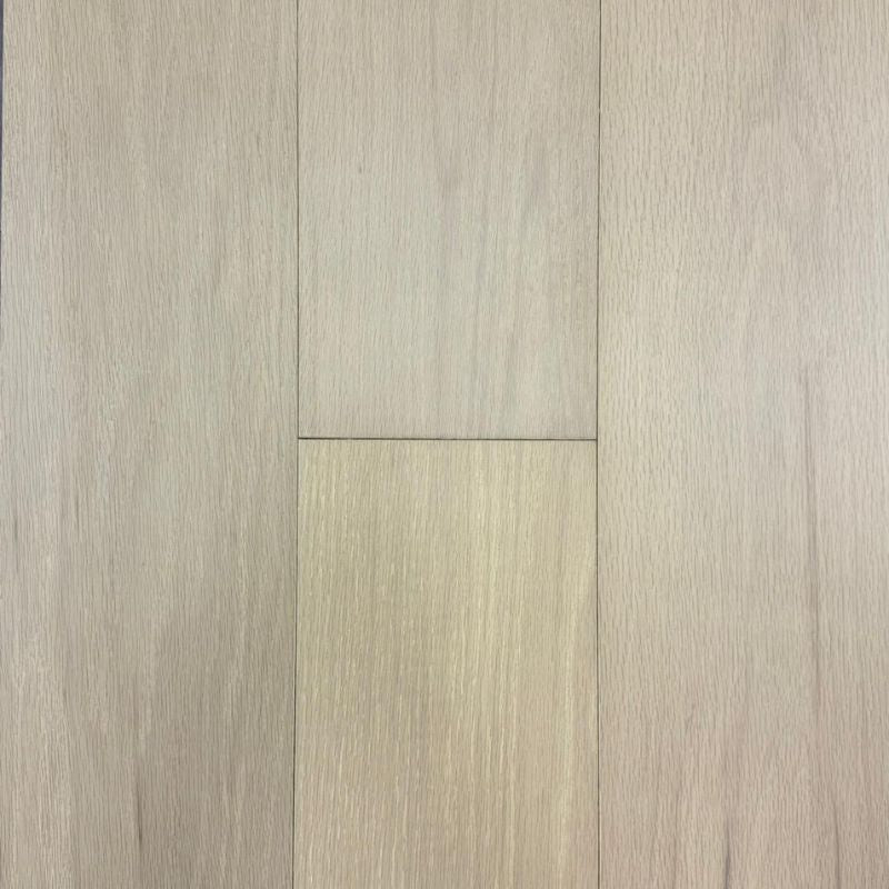 Clean Oak engineered hardwood flooring sample showing smooth light oak grain and matte finish, available across Ontario and Canada.