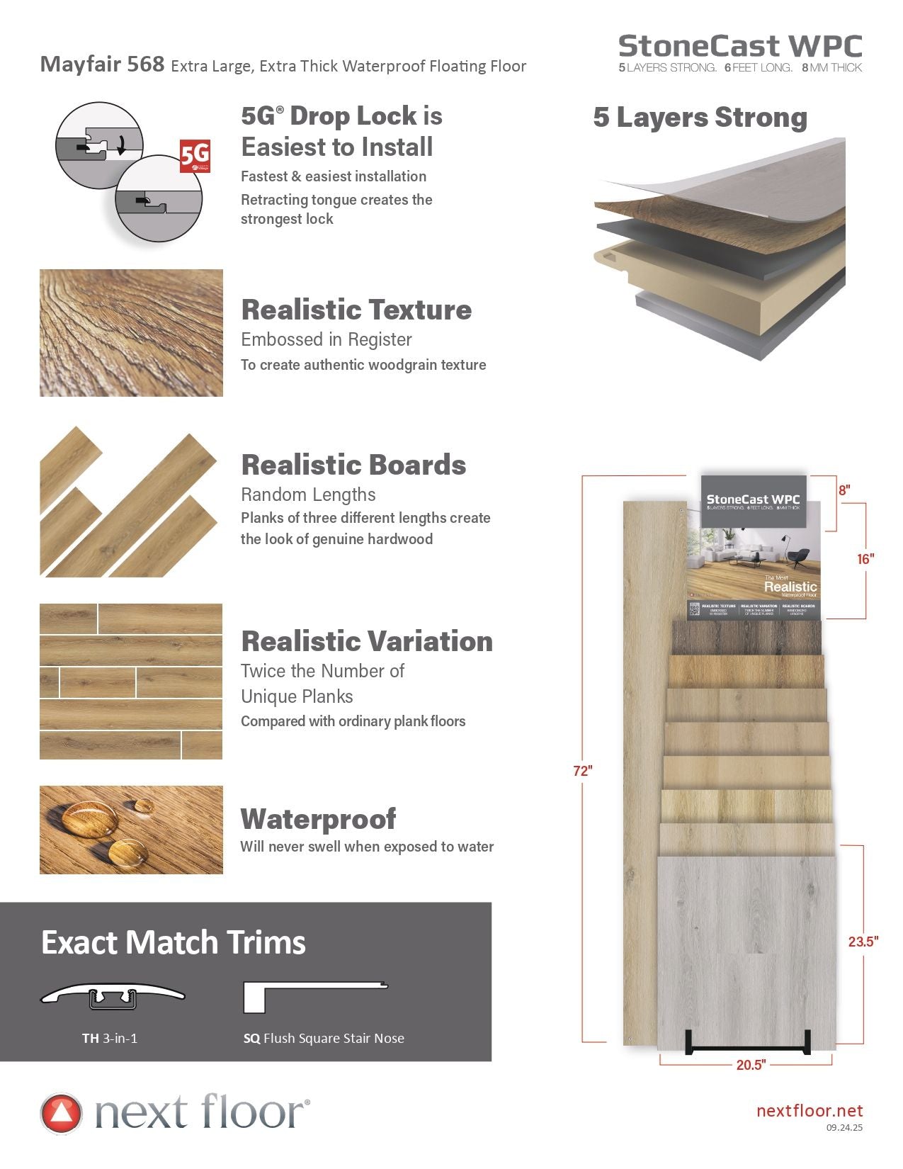 Sunlit Oak - Nextfloor Waterproof WPC Vinyl 8mm Mayfair 568