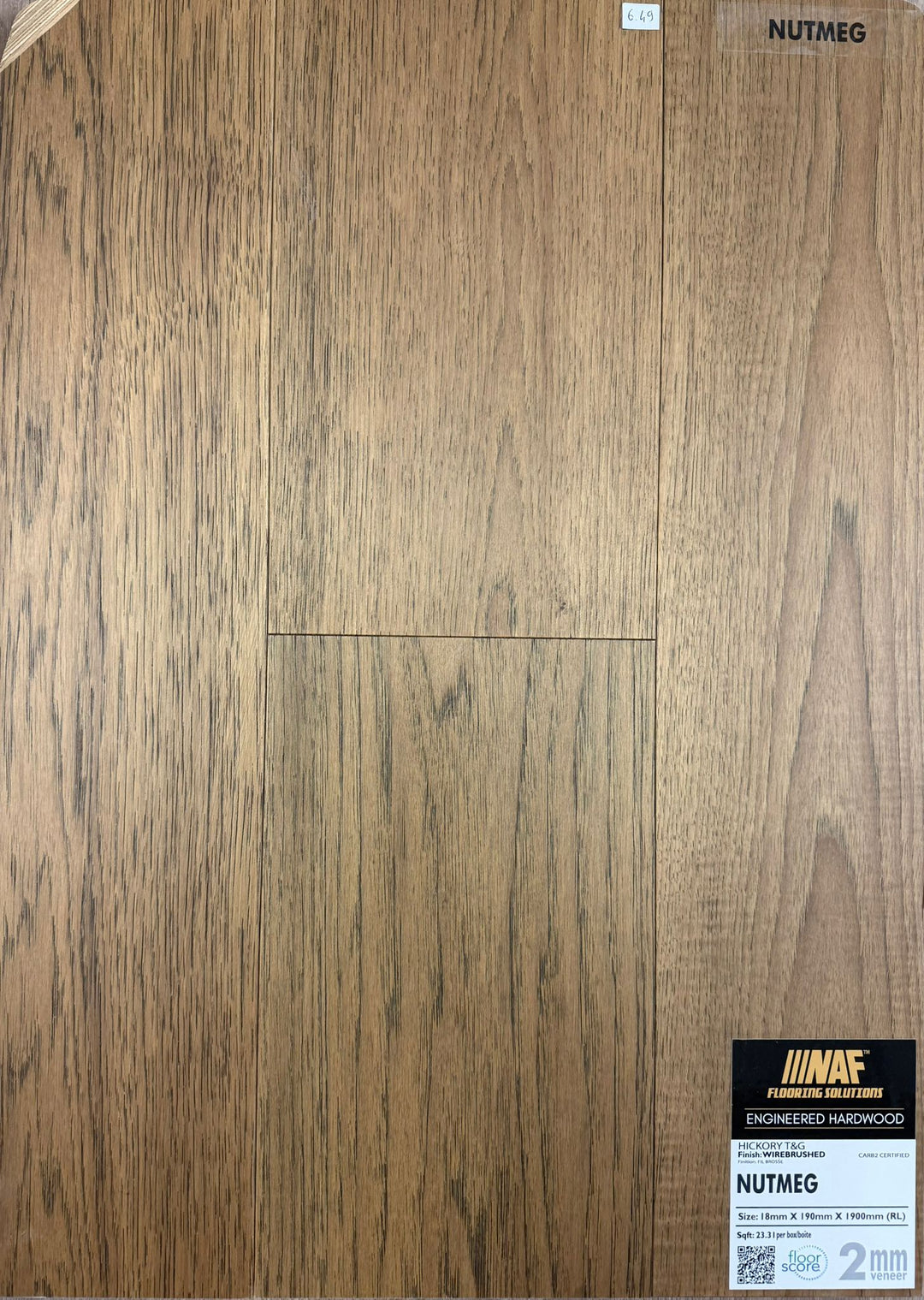Nutmeg - NAF 7.5''x18mm HICKORY Engineered Hardwood