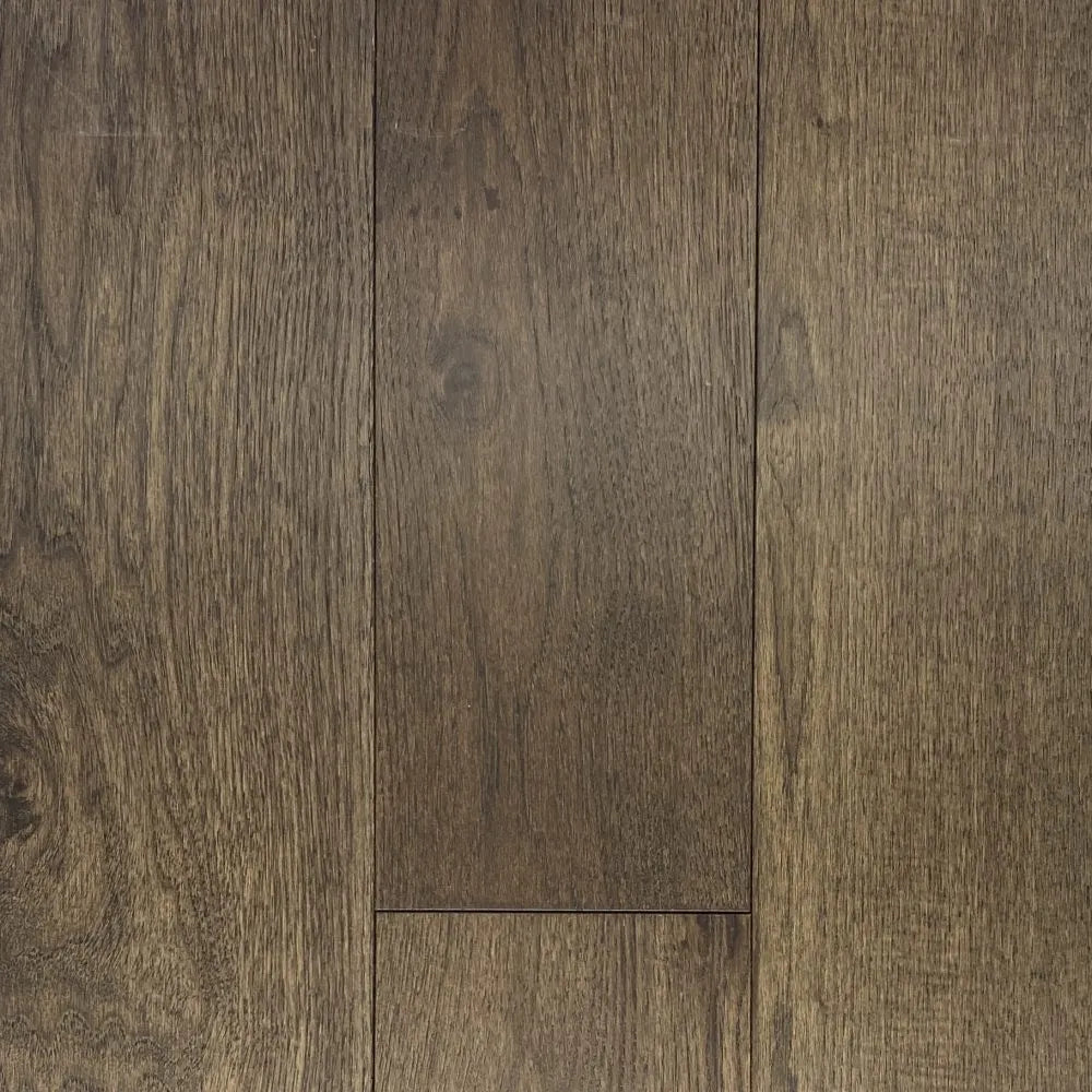 Close-up of dark brown wood flooring with visible grain and texture