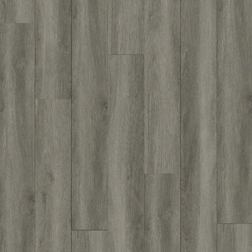Close-up of gray wood-patterned flooring
