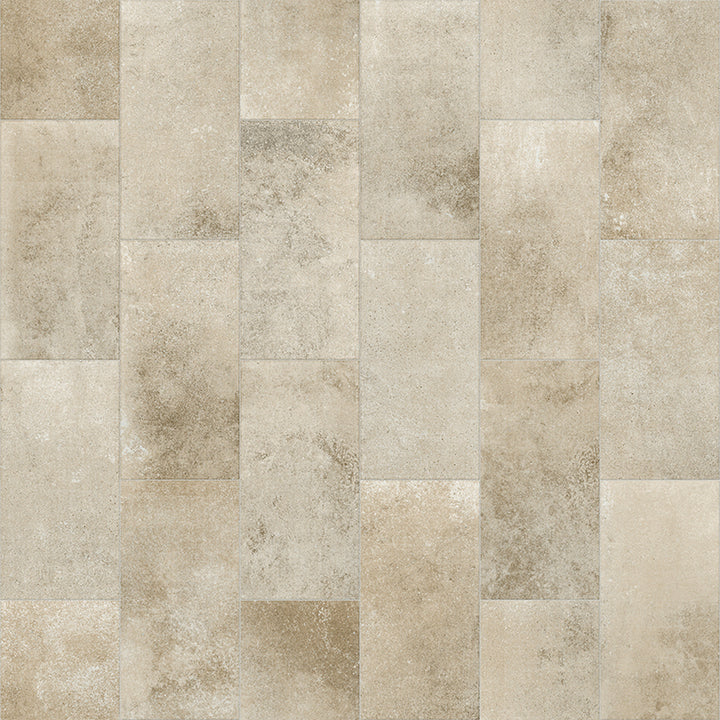 Patterned tile with beige and brown tones