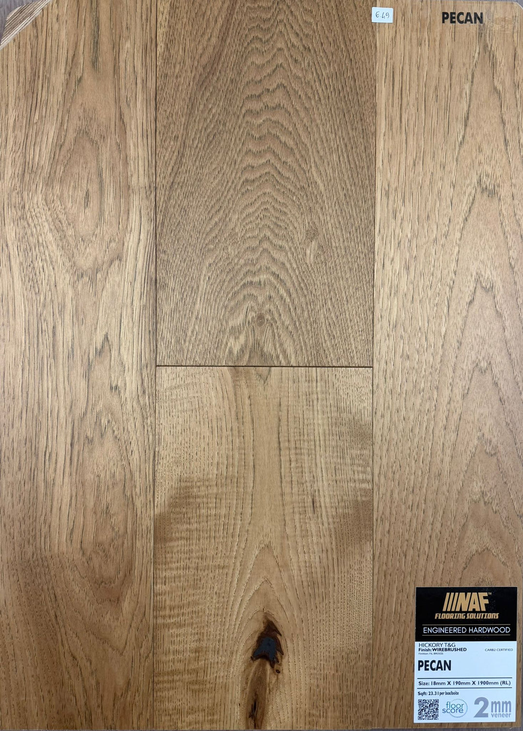 Pecan - NAF 7.5''x18mm HICKORY Engineered Hardwood