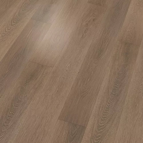 Light brown wood-look flooring planks with visible grain patterns and a matte finish.