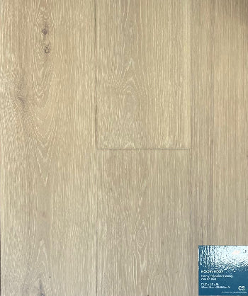 Close-up of light wood flooring with a small inset showing a sample of the flooring.