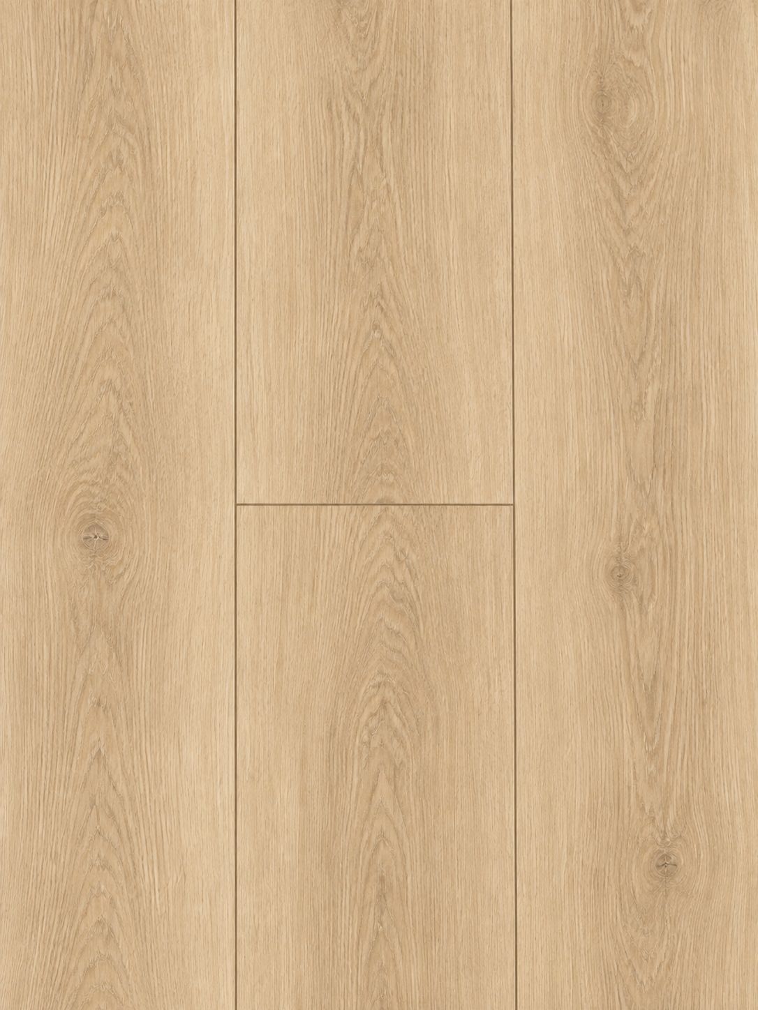 Light oak vinyl flooring planks with visible grain, knots, and a smooth finish.