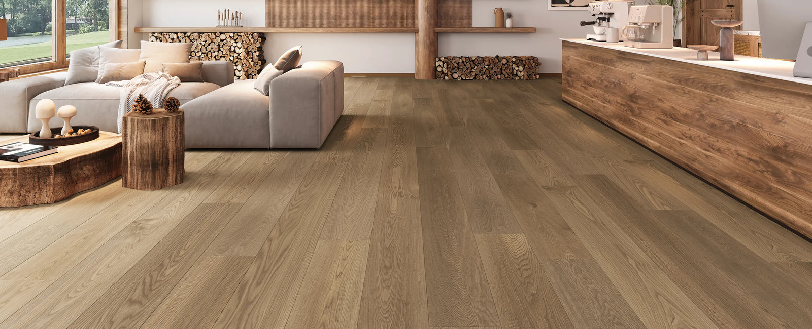 Wooden flooring in a modern living room setting