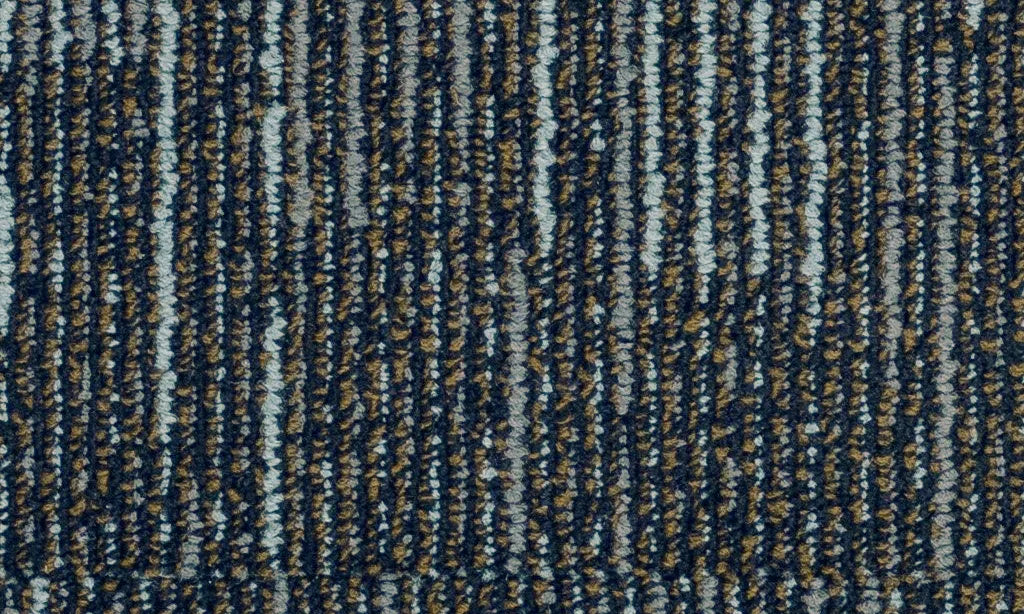 Close-up of textured blue and brown carpet