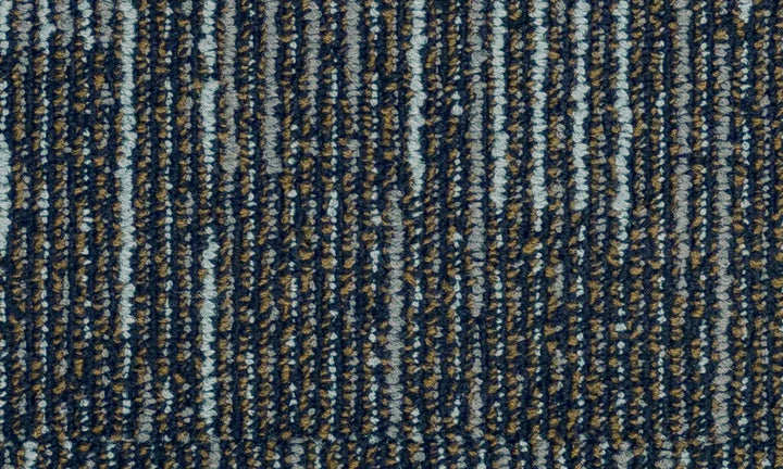 Close-up of textured blue and brown carpet