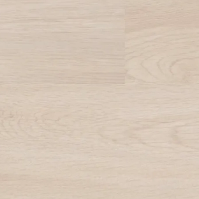 Close-up image of a beige waterproof laminate floor with a wood grain pattern.