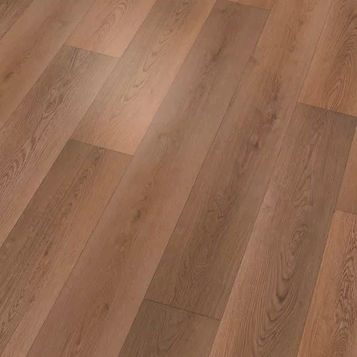 Light brown wood flooring planks arranged in a staggered pattern, showing natural grain and texture.