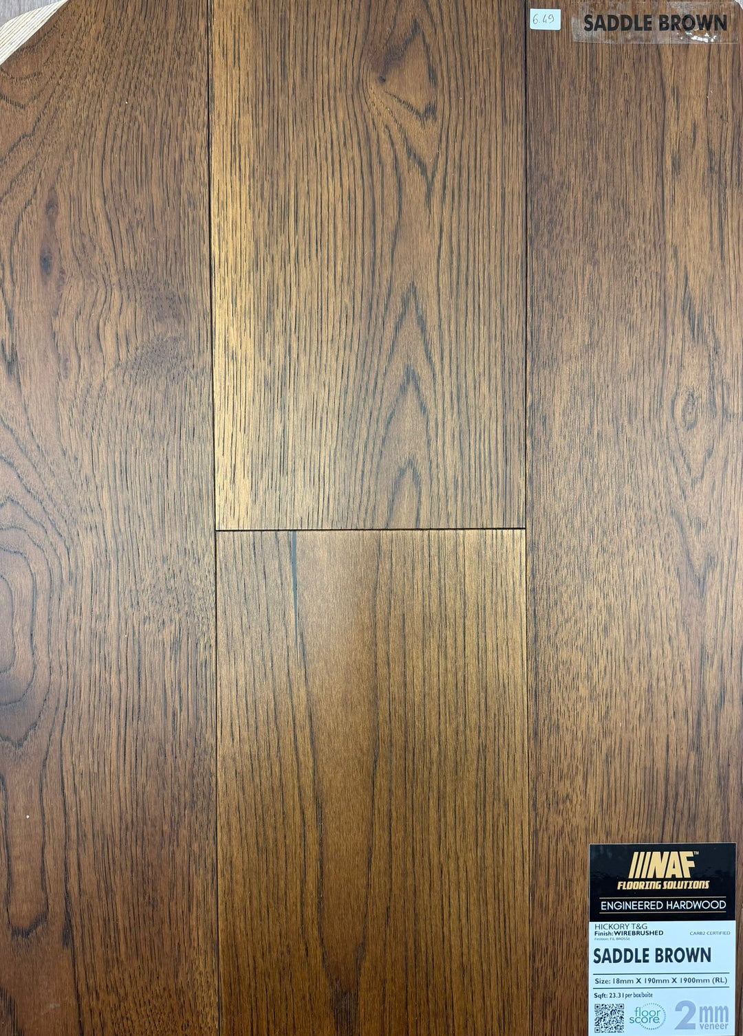 Saddle Brown - NAF 7.5''x18mm HICKORY Engineered Hardwood