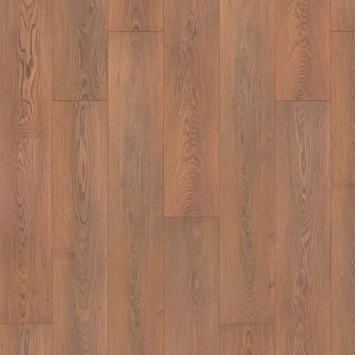 Close-up of wooden flooring with a warm brown color and visible grain pattern.