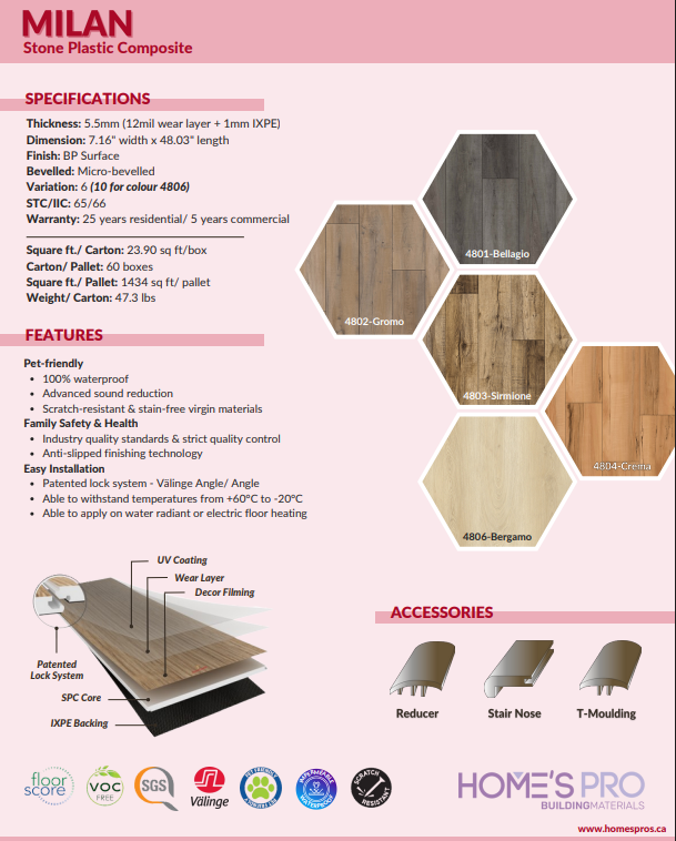 4802 - Gromo - Home's Pro Vinyl 5.5mm Milan Series