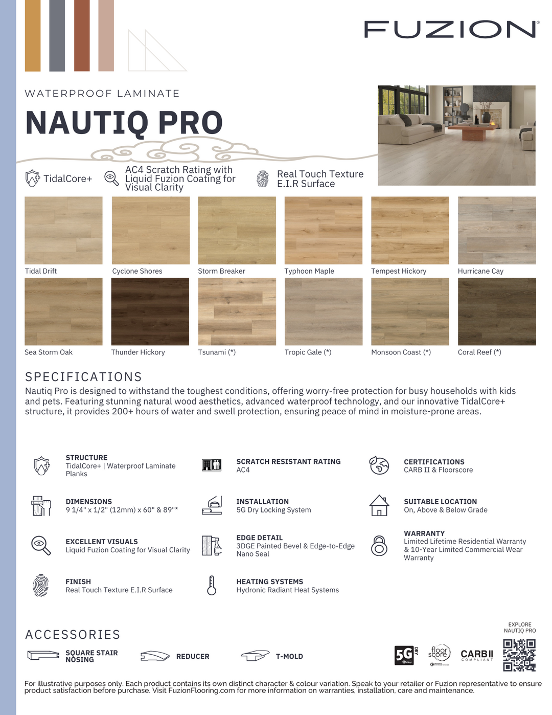 Hurricane Cay - Fuzion Nautiq Pro 9 1/4" x 12mm Waterproof Laminate