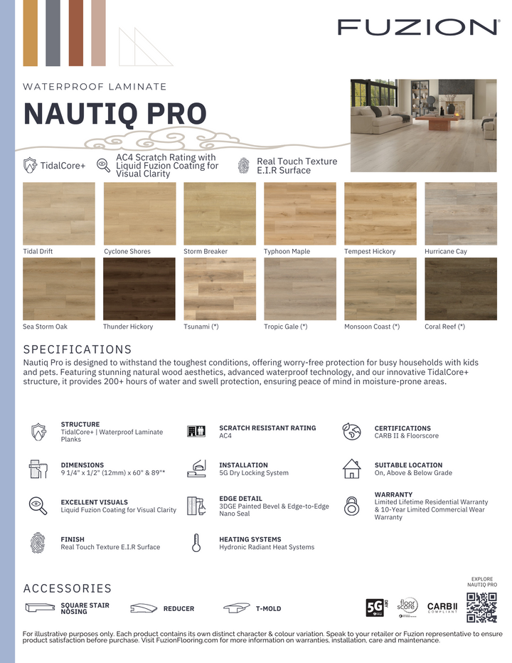 Hurricane Cay - Fuzion Nautiq Pro 9 1/4" x 12mm Waterproof Laminate