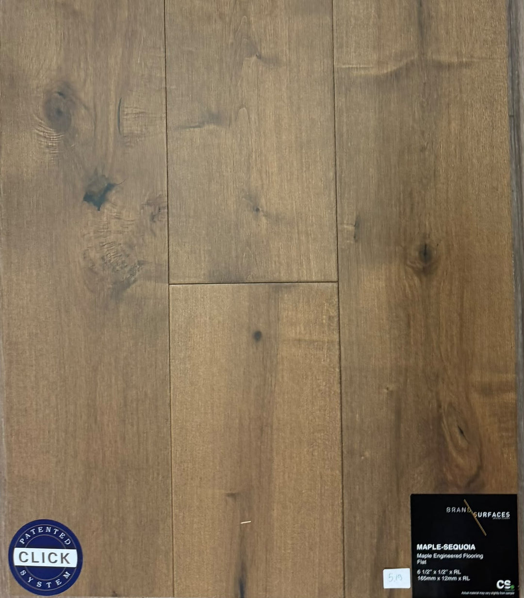 Sequoia - BRAND SURFACES 6-1/2" Maple Click Engineered Hardwood Canadian Standard Flooring