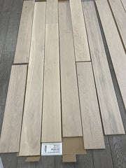 Planks of Snowwhite VIDAR premium American Oak engineered hardwood flooring.