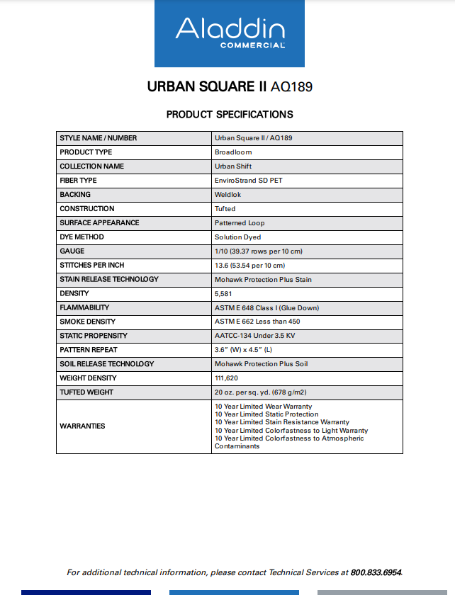 Aladdin Carpet Tile -Urban Shift- Urban Square II Tile