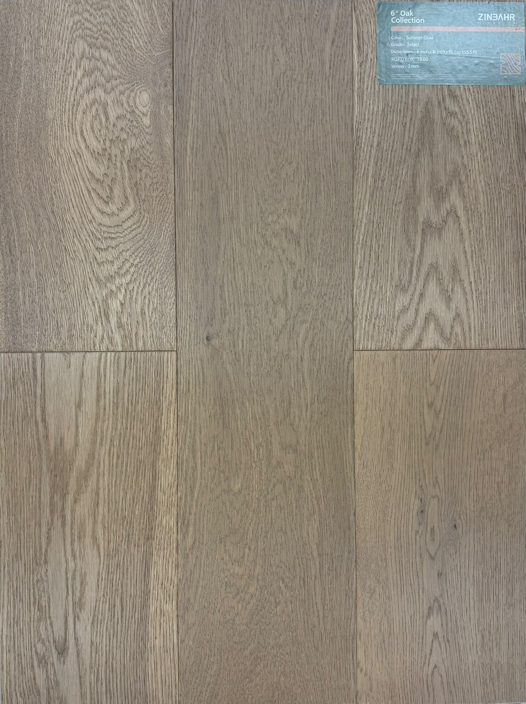 Summer Glow - Zinbahr 6" Oak Collection Engineered Hardwood ¾"