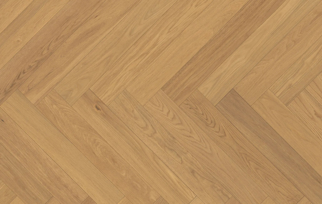 Sundown Ridge Herringbone - Fuzion Victoria White Oak 5" x 9/16" x 24" Engineered Hardwood