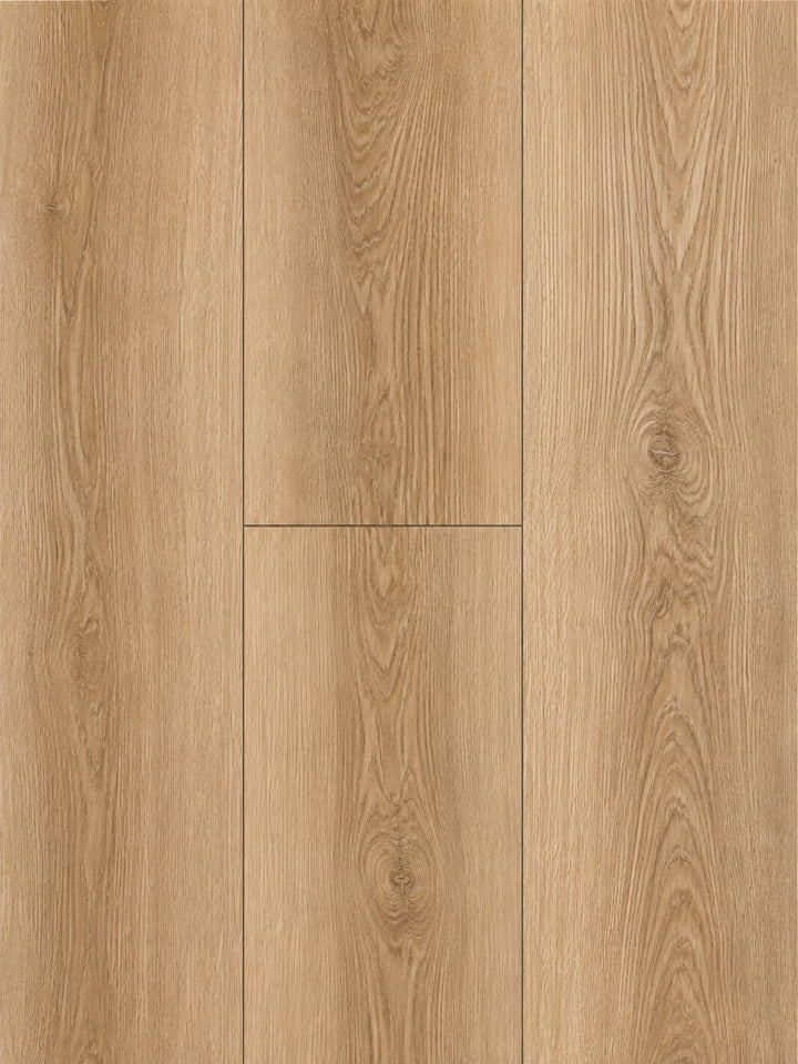 Light oak vinyl flooring planks with visible grain patterns and natural wood textures. Available at KW