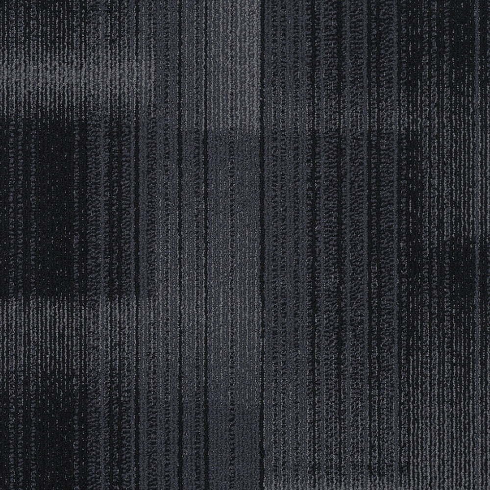 Textured black and gray patterned carpet