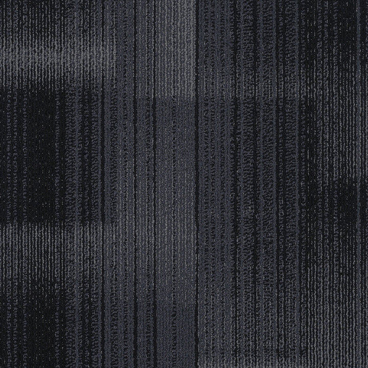 Textured black and gray patterned carpet