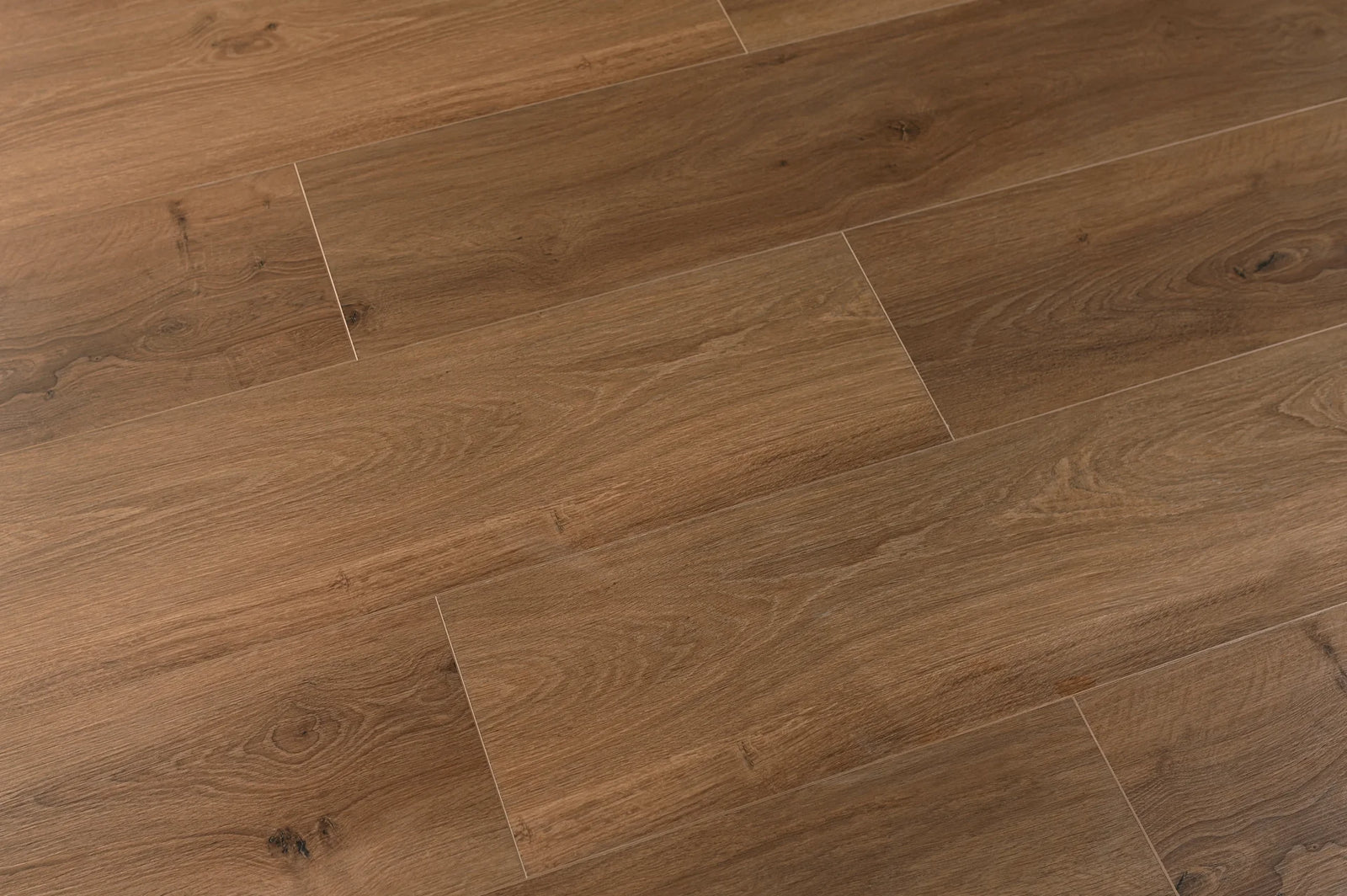 Close-up of wooden flooring with a brown finish