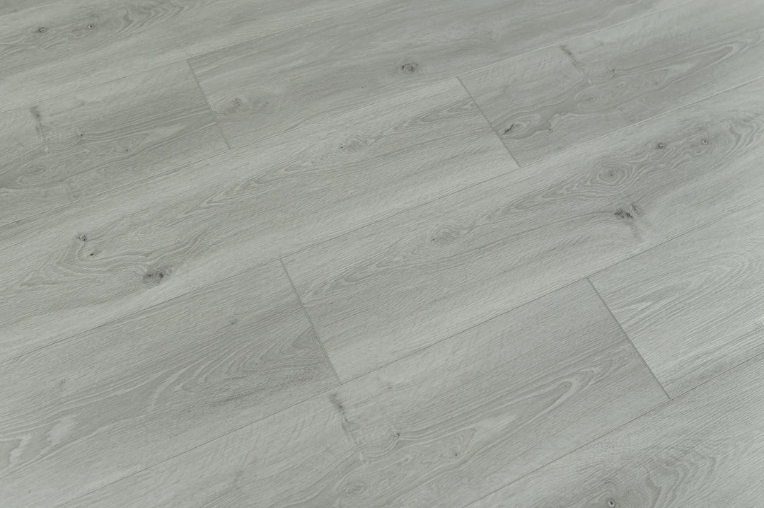 Close-up of gray wooden flooring with a natural finish