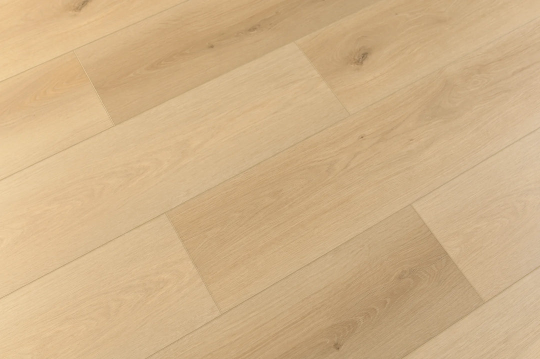 Close-up of wooden flooring with a herringbone pattern