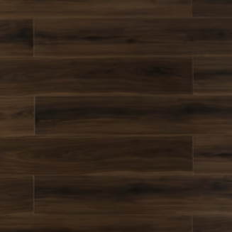 Close-up of a wooden floor with a dark brown finish