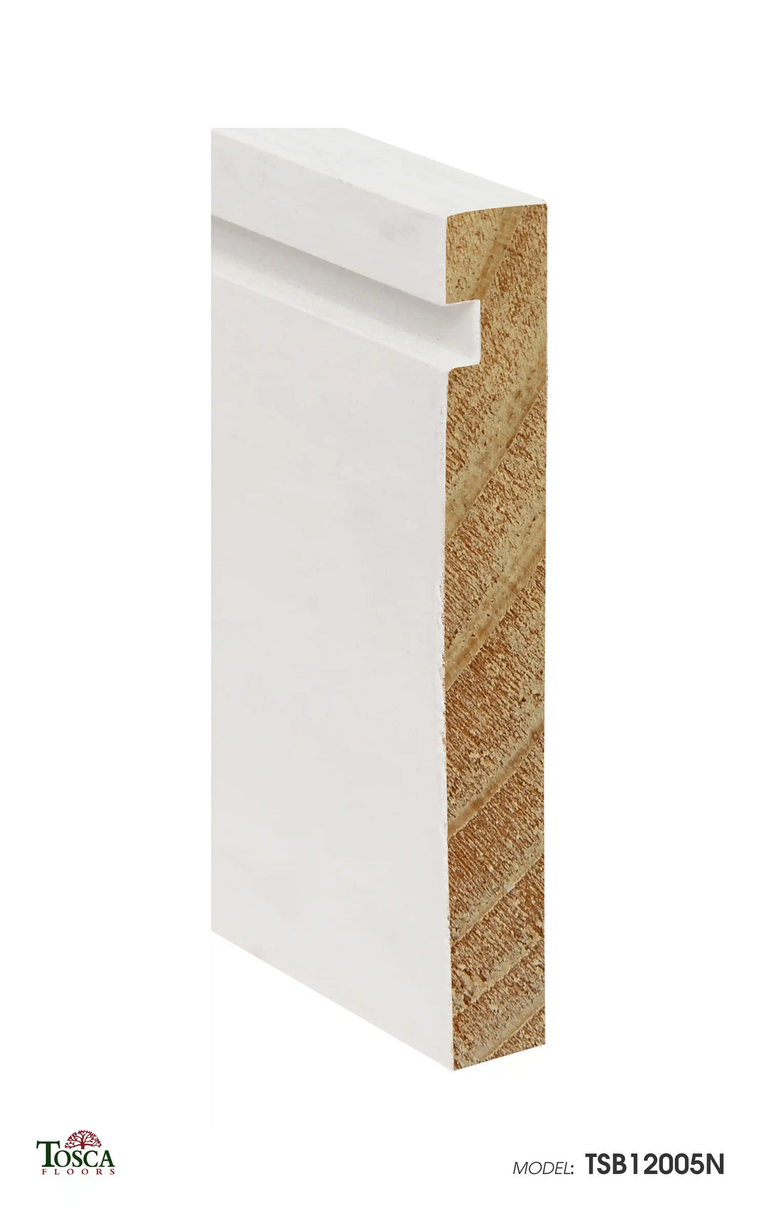 Flat Groove (Notch) Baseboard 5" (10ft) TSB12005N - Tosca
