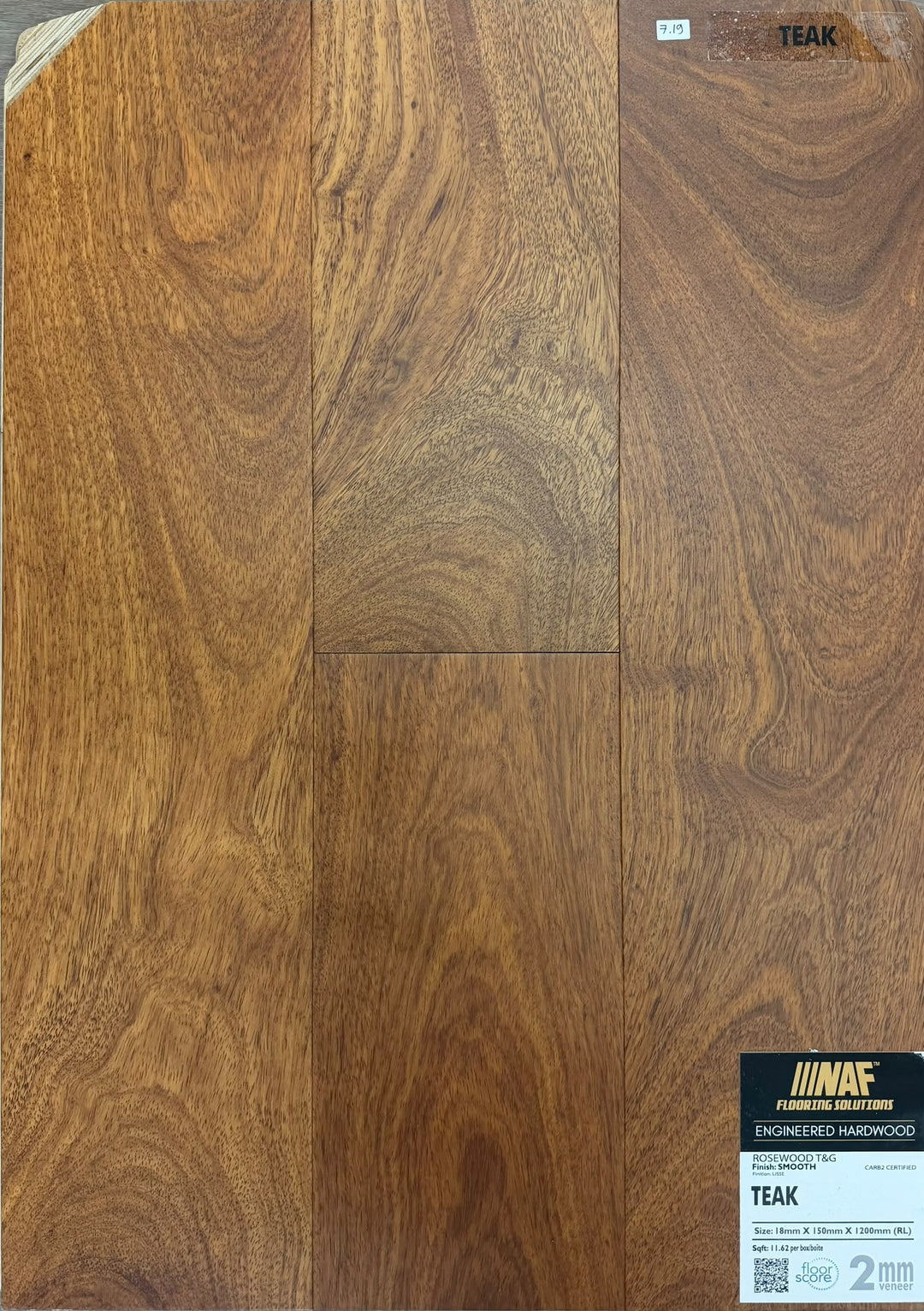 Teak - NAF 6''x 18mm ROSEWOOD Engineered Hardwood