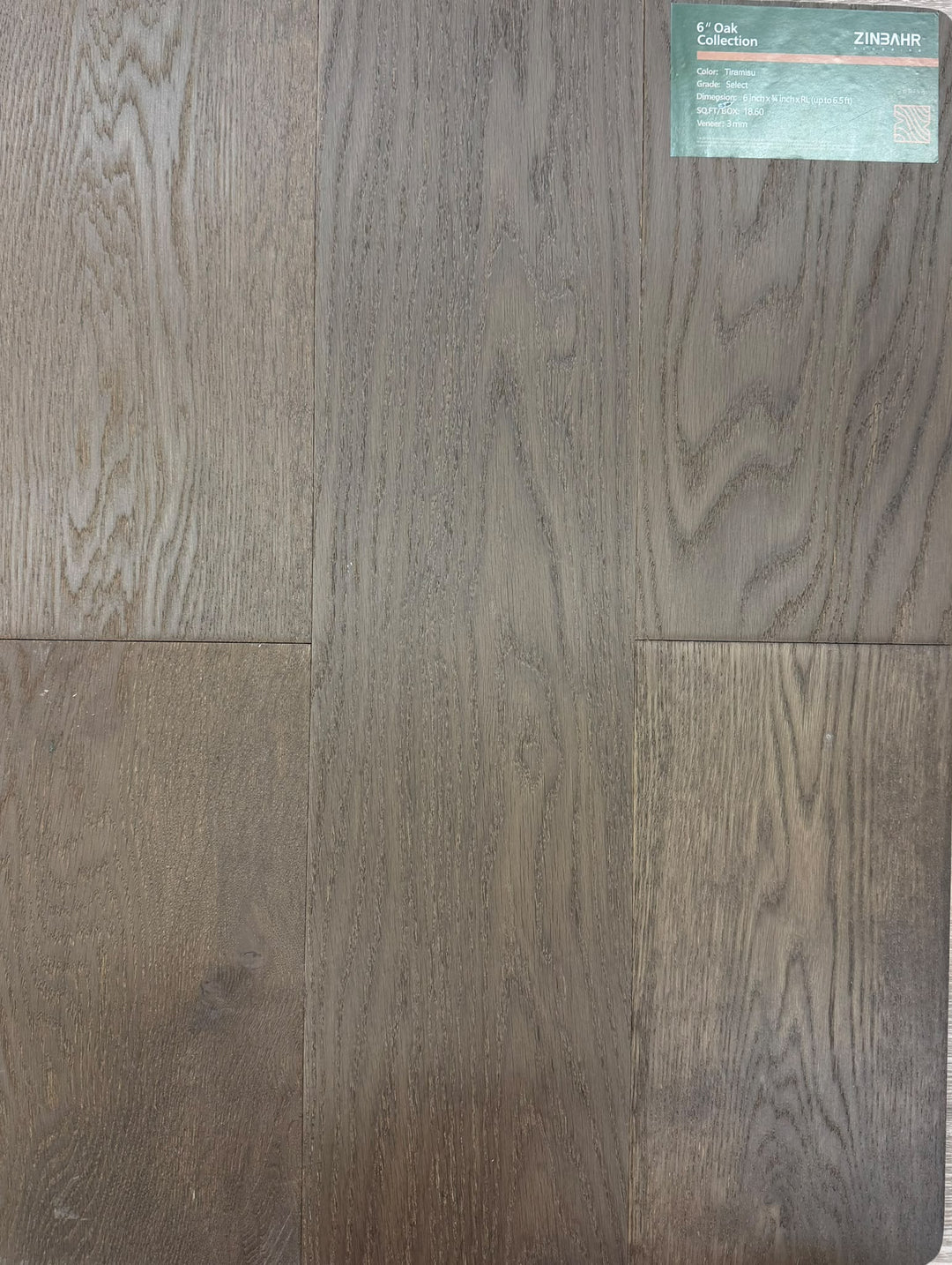 Tiramisu - Zinbahr 6" Oak Collection Engineered Hardwood ¾"