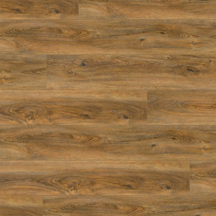 Close-up of a wooden floor with a warm brown color and visible grain pattern.