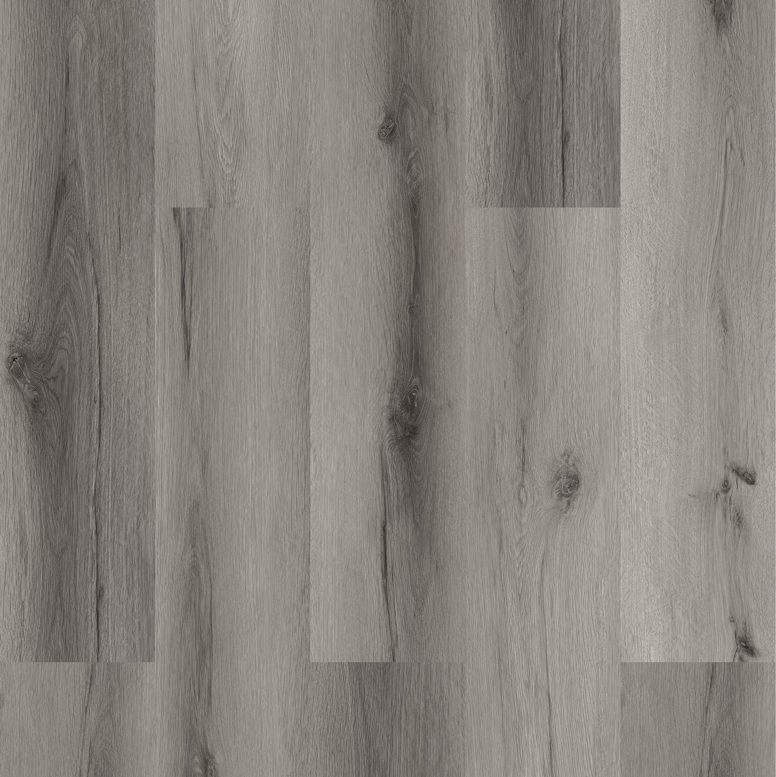 Close-up of a wooden floor with a grayish-brown color.