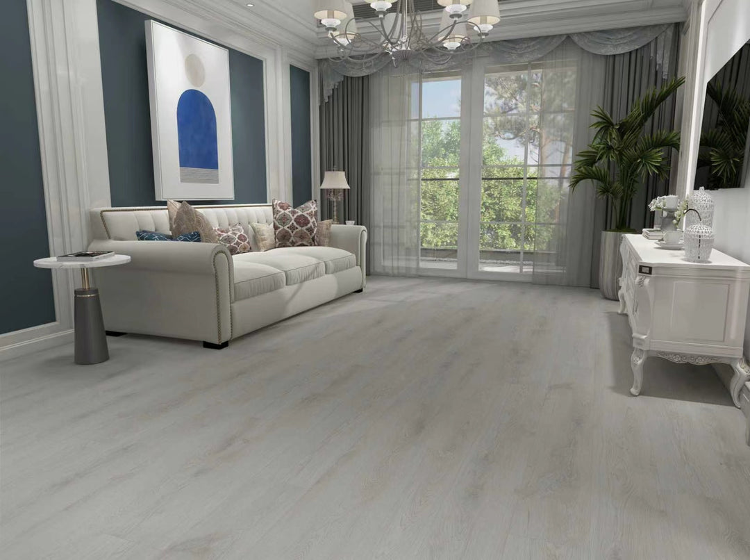 Living room with a sofa, coffee table, and decorative elements.