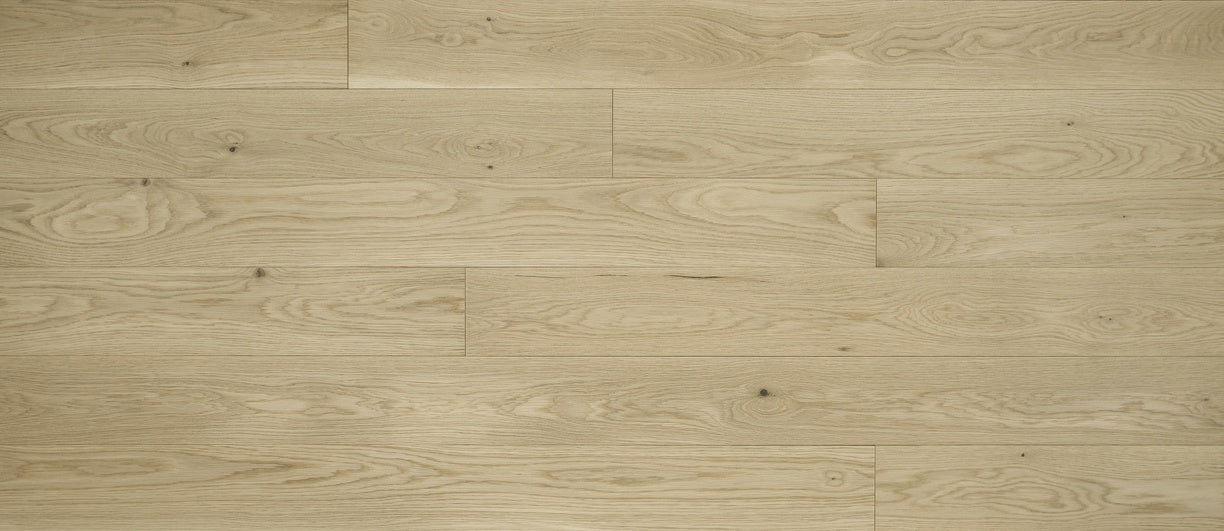A close up of Wheat Berry planks from VIDAR premium American Oak engineered hardwood flooring.