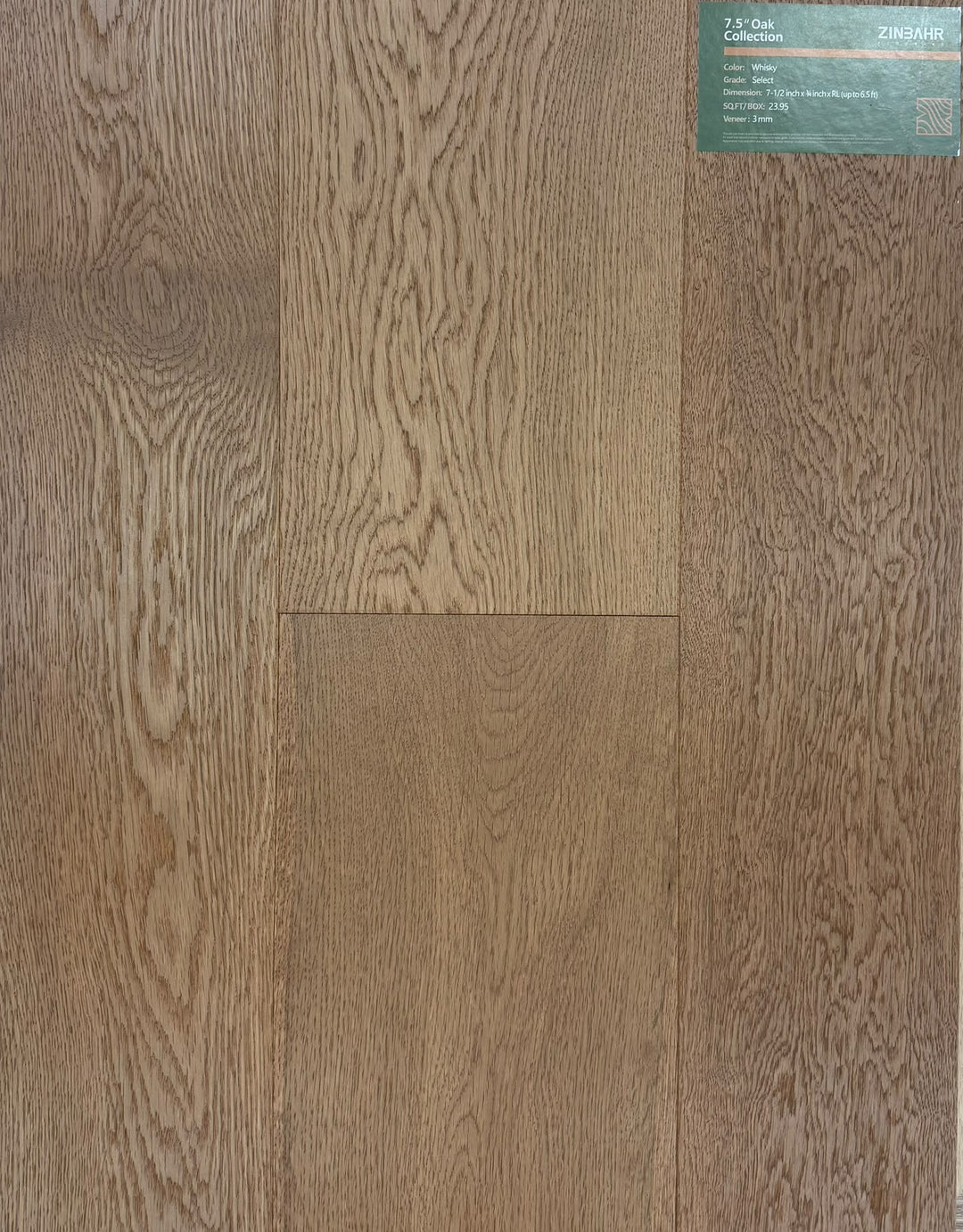 Whisky - Zinbahr 7.5" Oak Collection Engineered Hardwood ¾"