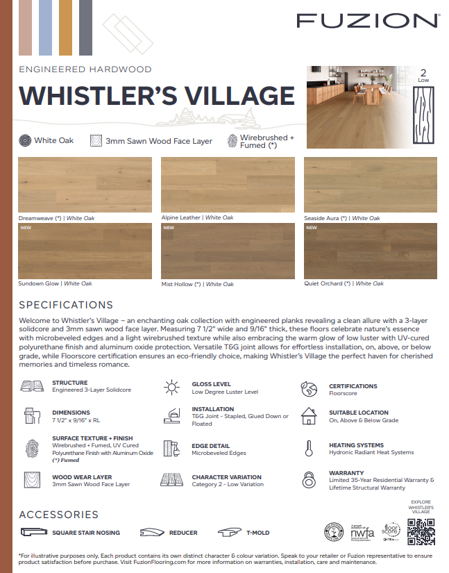 Mist Hollow - Fuzion Oak Engineered Hardwood T&G 7-1/2" x 9/16" Whistler's Village
