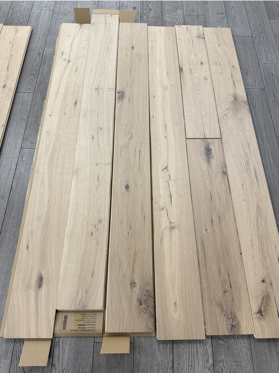 Planks of Yukon VIDAR premium European Oak engineered hardwood flooring.
