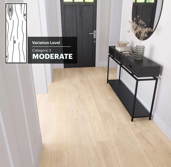 ALDERSTONE BWOAK180ALD - Fuzion Briarwood white oak engineered hardwood flooring featuring wide plank design, natural wood grain texture, and micro-beveled edges.