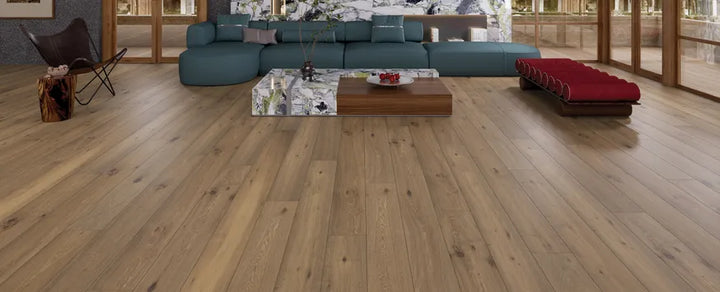Room view of Andante engineered hardwood from Fuzion's Classical Elegance collection. Available at Advanced Flooring Waterloo. 