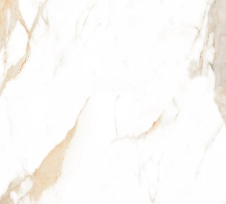 ABL CERAMICA Opulence marble look porcelain floor and wall tile in beige and white colors.