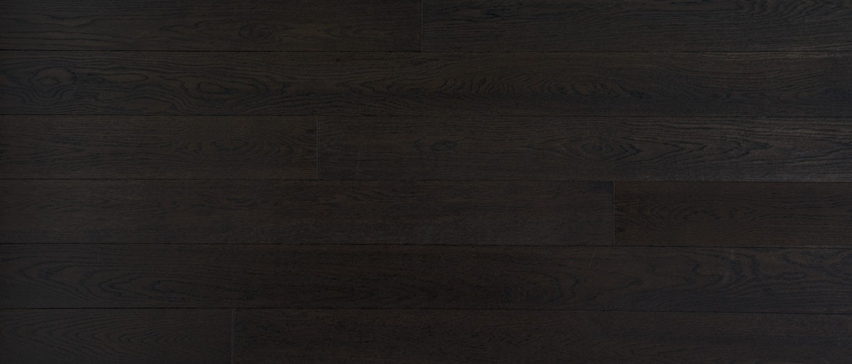 A close up of Black Brown VIDAR premium American Oak engineered hardwood flooring.