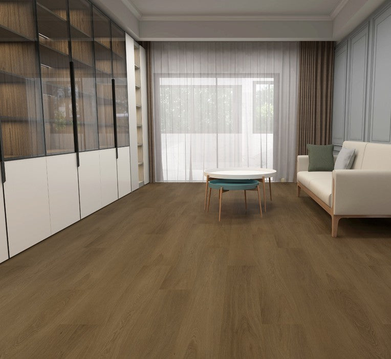 BRACKEN SHADE VSP4822 - Fuzion SmartDrop Elite Pro 5mm luxury vinyl plank flooring featuring wide 9 1/4 inch planks, embossed wood texture, and durable waterproof construction.